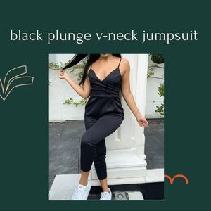 Little Black Jumpsuit - Plunge V Neck Jumpsuit ASOS 0P
